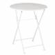 Salon de jardin Alice Fer Forgé Patiné Blanc Salon de Thé Pliable Bistrot 1 Table 2 Chaises