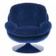 Fauteuil Memento Tissu Uni Bleu Marque Athezza Loveuse Pivotante Pied Acier Bleu 81x83x86cm