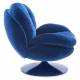 Fauteuil Memento Tissu Uni Bleu Marque Athezza Loveuse Pivotante Pied Acier Bleu 81x83x86cm