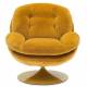 Fauteuil Memento POP Moutarde Marque Athezza Loveuse Pivotante Pied Acier Moutarde 81x83x86cm