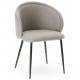Fauteuil de Table Bari Athezza Assise de Table Tissu Gris Chaise de Bureau 57x61x79cm