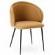 Fauteuil de Table Bari Athezza Assise de Table Tissu Moutarde Chaise de Bureau 57x61x79cm