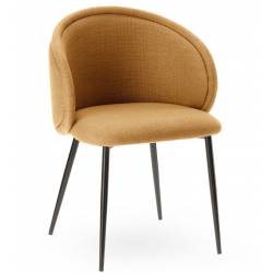 Fauteuil de Table Bari Athezza Assise de Table Tissu Moutarde Chaise de Bureau 57x61x79cm