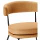 Fauteuil Rigel Athezza Chaise de Salon Métal Noir et Tissu Miel Assise Basse Design 68x70x72cm