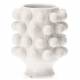 Céramique de Décoration Grappa Blanche Athezza Vase Décoration à Poser en Grès 18,7x18,7x24cm