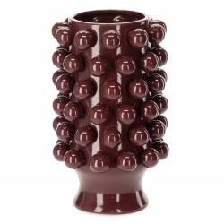 Céramique de Décoration Grappa Aubergine Athezza Vase Décoration à Poser en Grès 24,5x24,5x40cm