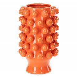 Céramique de Décoration Grappa Orange Athezza Vase Décoration à Poser en Grès 24,5x24,5x40cm