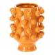 Céramique de Décoration Grappa Orange Clair Athezza Vase Décoration à Poser en Grès 18,7x18,7x24cm