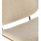 Fauteuil Kuji Athezza Assise de Salon Structure Bois Naturel et Métal Siège Tissu Beige 62x65x68cm