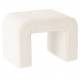 Tabouret Lhassa Athezza Pouf Tissu Bouclette Blanc Assise d’Appoint Design 47x48x67cm