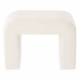 Tabouret Lhassa Athezza Pouf Tissu Bouclette Blanc Assise d’Appoint Design 47x48x67cm