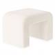 Tabouret Lhassa Athezza Pouf Tissu Bouclette Blanc Assise d’Appoint Design 47x48x67cm