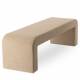 Banc Lhassa Athezza Banquette Tissu Beige Bout de Lit Design 47x49x161cm