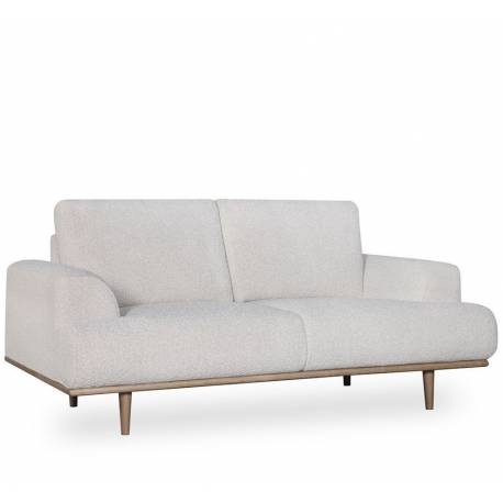 Canapé Nova Athezza Fauteuil 2 Places Tissu Blanc Sofa Contemporain 88x94x178cm