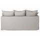 Canapé Cosy Athezza Fauteuil 2 Places Tissu Lin Gris Cassé Banquette Déhoussable 7 Coussins 68x95x182cm