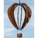 Superbe Eolienne Montgolfière à Piquer en Acier Oxydé 29x29x150cm