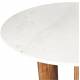 Table Lecce Athezza Table de Repas en Manguier et Marbre Blanc Table Ronde 76x120x120cm