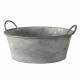 Bassine Métal Effet Zinc Bac à Plantes Jardinière Jackson à Poignée Ronde Pm 17,5x51,5x37,5cm