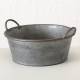 Bassine Métal Effet Zinc Bac à Plantes Jardinière Jackson à Poignée Ronde Mm 18,5x36,5x42cm