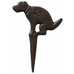 Plaque Labrador en Fonte Piquet d’Interdiction Animalier Patiné Marron Figure Canine 1x23x32cm