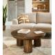 Table de Salon Alytus Athezza Table Basse Manguier Couleur Naturelle Guéridon Pieds Triples 40x90x90cm