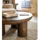 Table de Salon Alytus Athezza Table Basse Manguier Couleur Naturelle Guéridon Pieds Triples 40x90x90cm