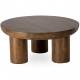 Table de Salon Alytus Athezza Table Basse Manguier Couleur Naturelle Guéridon Pieds Triples 40x90x90cm
