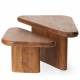 Duo de Tables Basses Nerja Athezza Lot de 2 Tables de Salon Triangulaires Guéridons Manguier 46x60x86cm