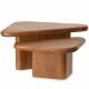 Duo de Tables Basses Nerja Athezza Lot de 2 Tables de Salon Triangulaires Guéridons Manguier 46x60x86cm
