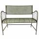 Banc de Jardin Auguste Banquette 2 Personnes Fauteuil Double d'Extérieur en Métal Marron-Vert 57x93x105cm
