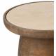 Bout de Canapé Quito Athezza Table d’Appoint Ronde Manguier et Travertin Guéridon Artisanal 40x40x44cm
