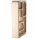 Etagère Uyuni Athezza Bibliothèque Murale 6 Casiers Manguier Patiné Beige Support Mural 33x90x160cm