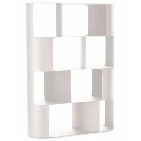 Bibliothèque Eski Blanc Athezza Etagère de Présentation Métal Etagère Murale 8 Niches 37x112x153cm