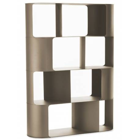 Bibliothèque Eski Beige Athezza Etagère de Présentation Métal Etagère Murale 8 Niches 37x112x153cm