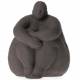 Statue Sumette Assise Athezza Sculpture Statuette Décoration à Poser en Ciment Anthracite 14x14x17,5cm