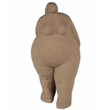 Sculpture Sumette Athezza Statuette Debout Ciment Couleur Naturel Décoration à Poser 12,5x16,5x33,5cm