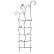 Grande Grille Motifs Oiseaux Treillis Tuteur Aspect Tordu à Fleurs Plantes en Fer Patiné Marron 3x54x148cm