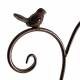 Grande Grille Motifs Oiseaux Treillis Tuteur Aspect Tordu à Fleurs Plantes en Fer Patiné Marron 3x54x148cm