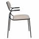 Lot de 2 Chaises Alba Zuiver Duo de Fauteuils de Table Métal Noir et Tissu Beige Assise de Repas 53,5x56,8x82,5cm