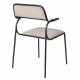 Lot de 2 Chaises Alba Zuiver Duo de Fauteuils de Table Métal Noir et Tissu Beige Assise de Repas 53,5x56,8x82,5cm