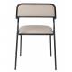 Lot de 2 Chaises Alba Zuiver Duo de Fauteuils de Table Métal Noir et Tissu Beige Assise de Repas 53,5x56,8x82,5cm