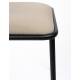 Lot de 2 Chaises Alba Zuiver Duo de Fauteuils de Table Métal Noir et Tissu Beige Assise de Repas 53,5x56,8x82,5cm