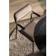 Lot de 2 Chaises Alba Zuiver Duo de Fauteuils de Table Métal Noir et Tissu Beige Assise de Repas 53,5x56,8x82,5cm