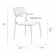 Lot de 2 Chaises Alba Zuiver Duo de Fauteuils de Table Métal Noir et Tissu Beige Assise de Repas 53,5x56,8x82,5cm