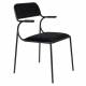 Duo de Chaises Alba Zuiver Lot de Deux Fauteuils de Table Métal et Tissu Assises Full black Design 53,5x56,8x82,5cm