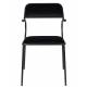 Duo de Chaises Alba Zuiver Lot de Deux Fauteuils de Table Métal et Tissu Assises Full black Design 53,5x56,8x82,5cm