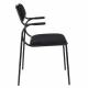 Duo de Chaises Alba Zuiver Lot de Deux Fauteuils de Table Métal et Tissu Assises Full black Design 53,5x56,8x82,5cm