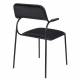 Duo de Chaises Alba Zuiver Lot de Deux Fauteuils de Table Métal et Tissu Assises Full black Design 53,5x56,8x82,5cm