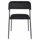 Duo de Chaises Alba Zuiver Lot de Deux Fauteuils de Table Métal et Tissu Assises Full black Design 53,5x56,8x82,5cm