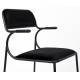 Duo de Chaises Alba Zuiver Lot de Deux Fauteuils de Table Métal et Tissu Assises Full black Design 53,5x56,8x82,5cm